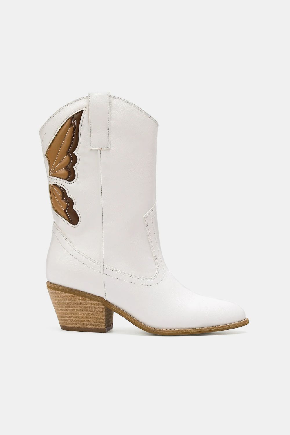 Nova Beaumont — Beast Fashion Butterfly Cut Detail Point Toe Boots White Fashion Footwear