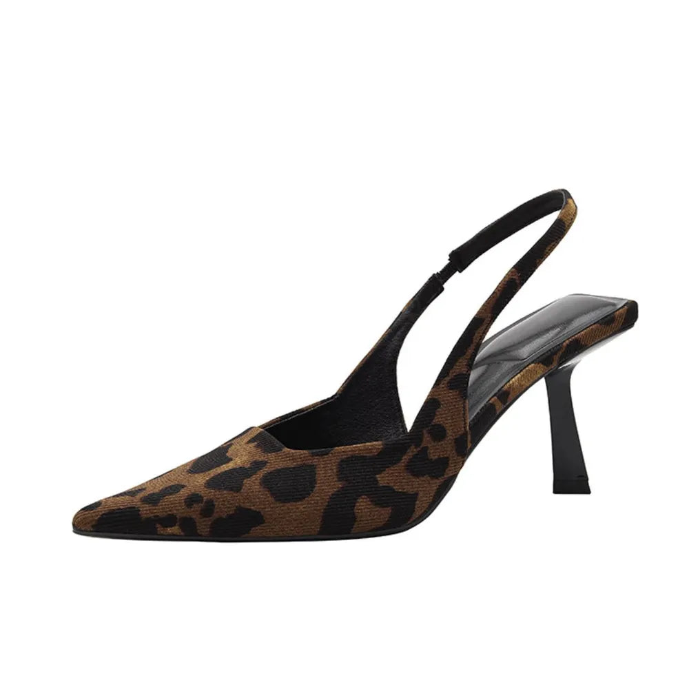 Sage Sorrento — Leopard Point Toe Slingback Pumps Leopard Fashion Footwear, alternate view 4