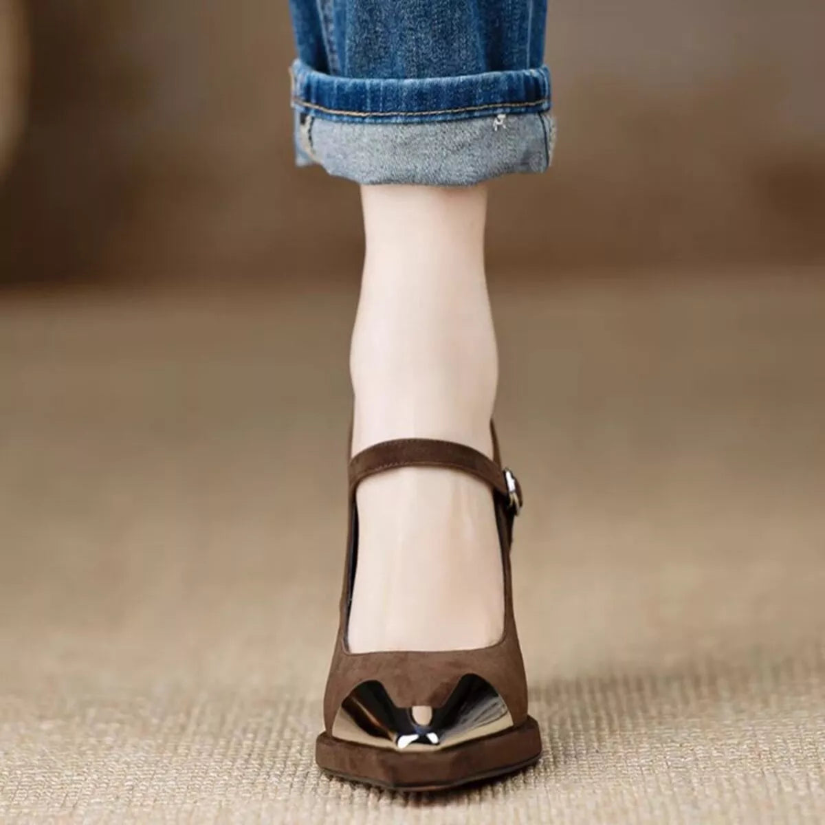 Fable Fiorenza — Point Toe Block Heels Pumps Fashion Footwear, alternate view 6