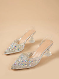Cove Bellini — Rhinestone Point Toe Flare Heel Sandals, alternate view 5