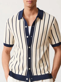 Zacharie — Men's Plus Size Striped Button Down Short Sleeve Shirt