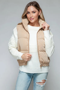 Arden Rosetti — Snobbish Fine Fur Lining Quilted Vest Iced Coffee Coat or Jacket