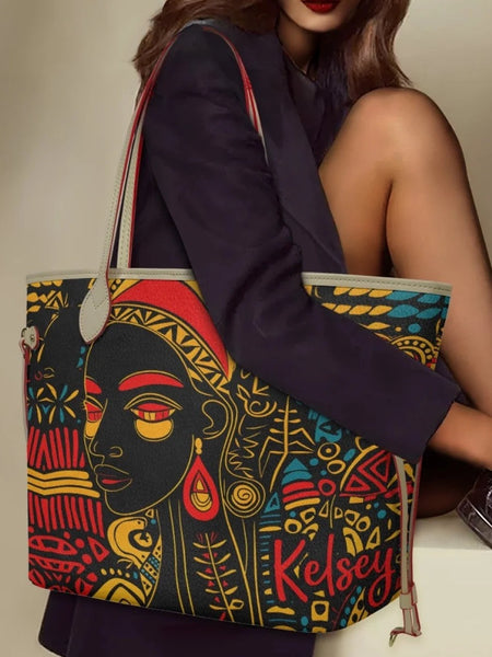 African Girls™ | Large Leather Tote Bags - Opulent Empire
