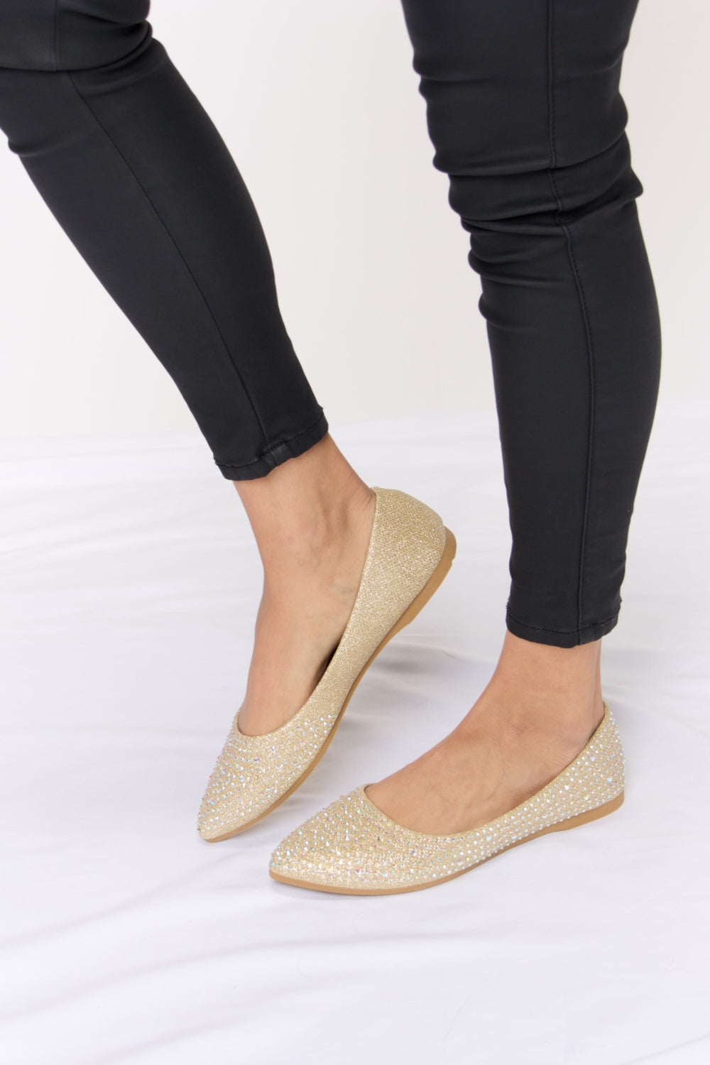 Darcy Laurent — Forever Link Rhinestone Point Toe Flat Slip-Ons, alternate view 5