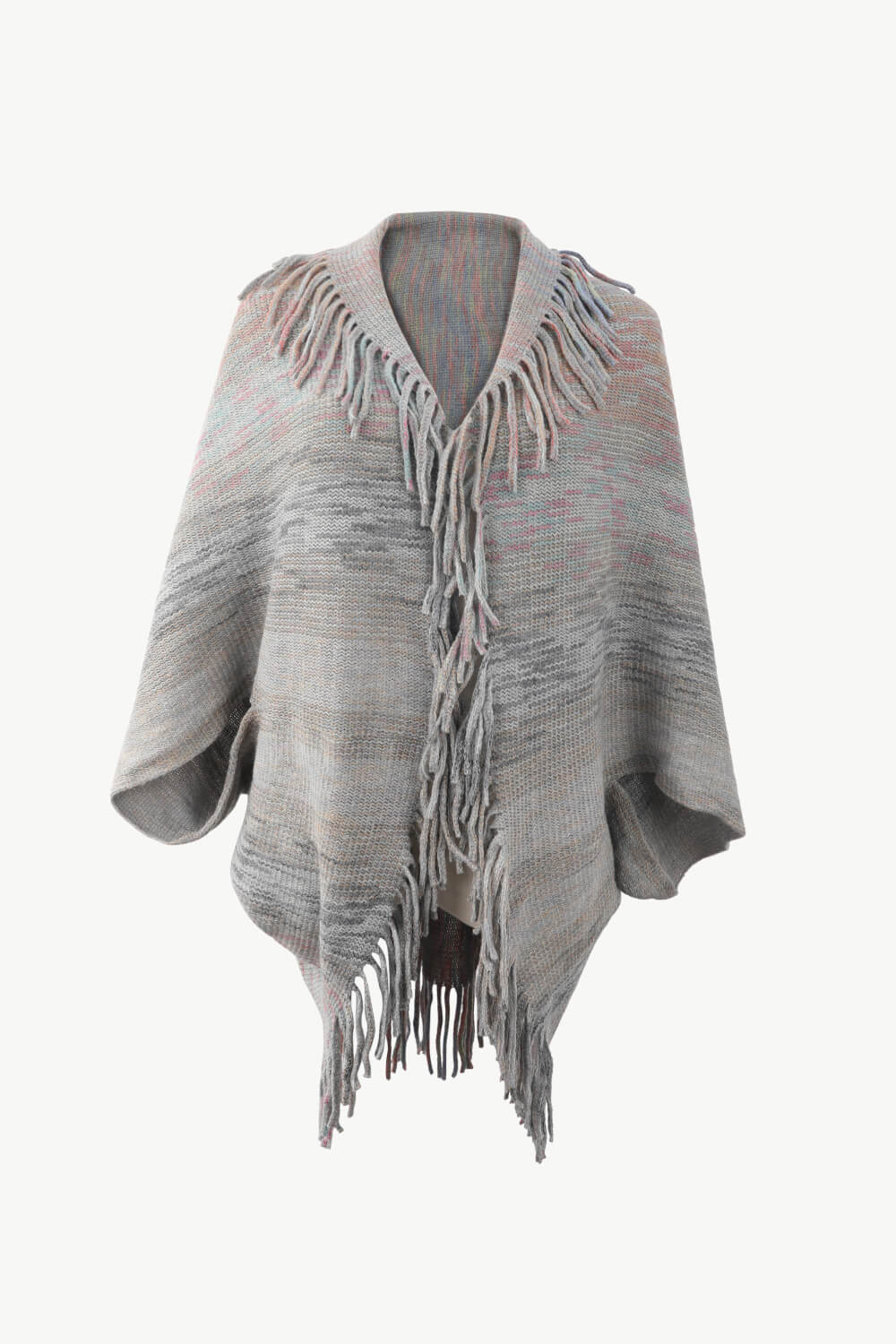 Ocean Sorrento — Multicolored Fringe Trim Poncho, alternate view 10