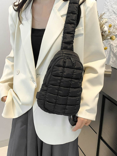 Quilted Nylon Crossbody  Bag