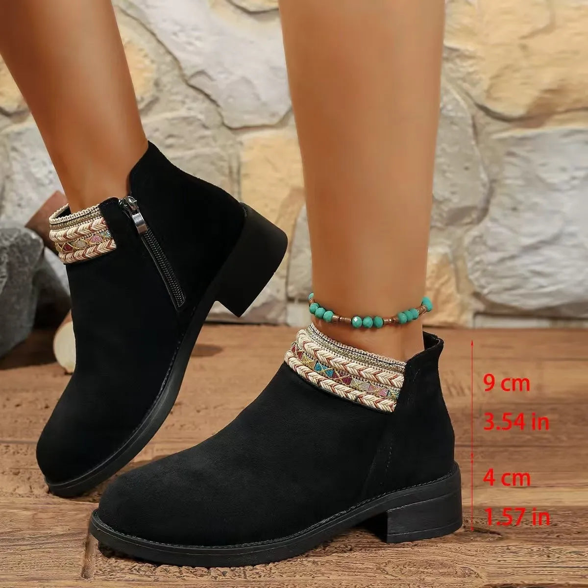 Arden Sorrento — Side Zip Block Heel Boots, alternate view 6