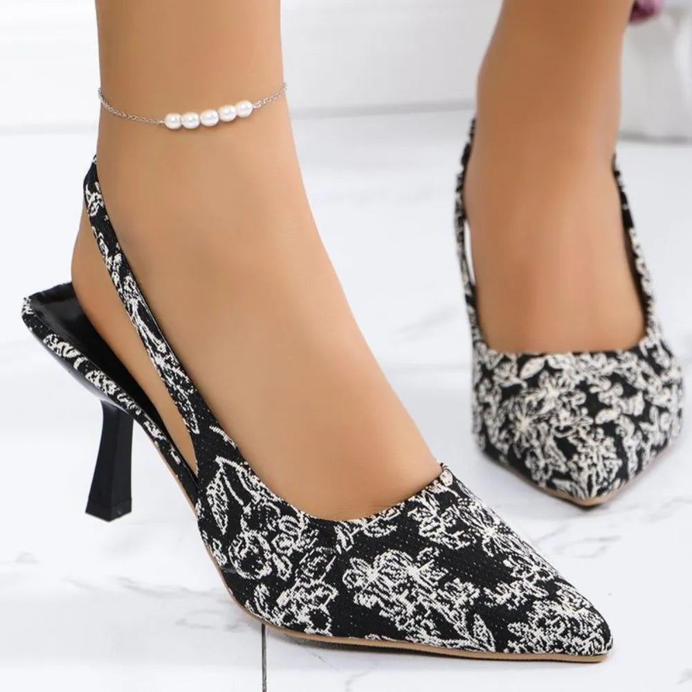 Harbor Sorrento — Floral Point Toe Slingback Pumps Fashion Footwear, alternate view 3
