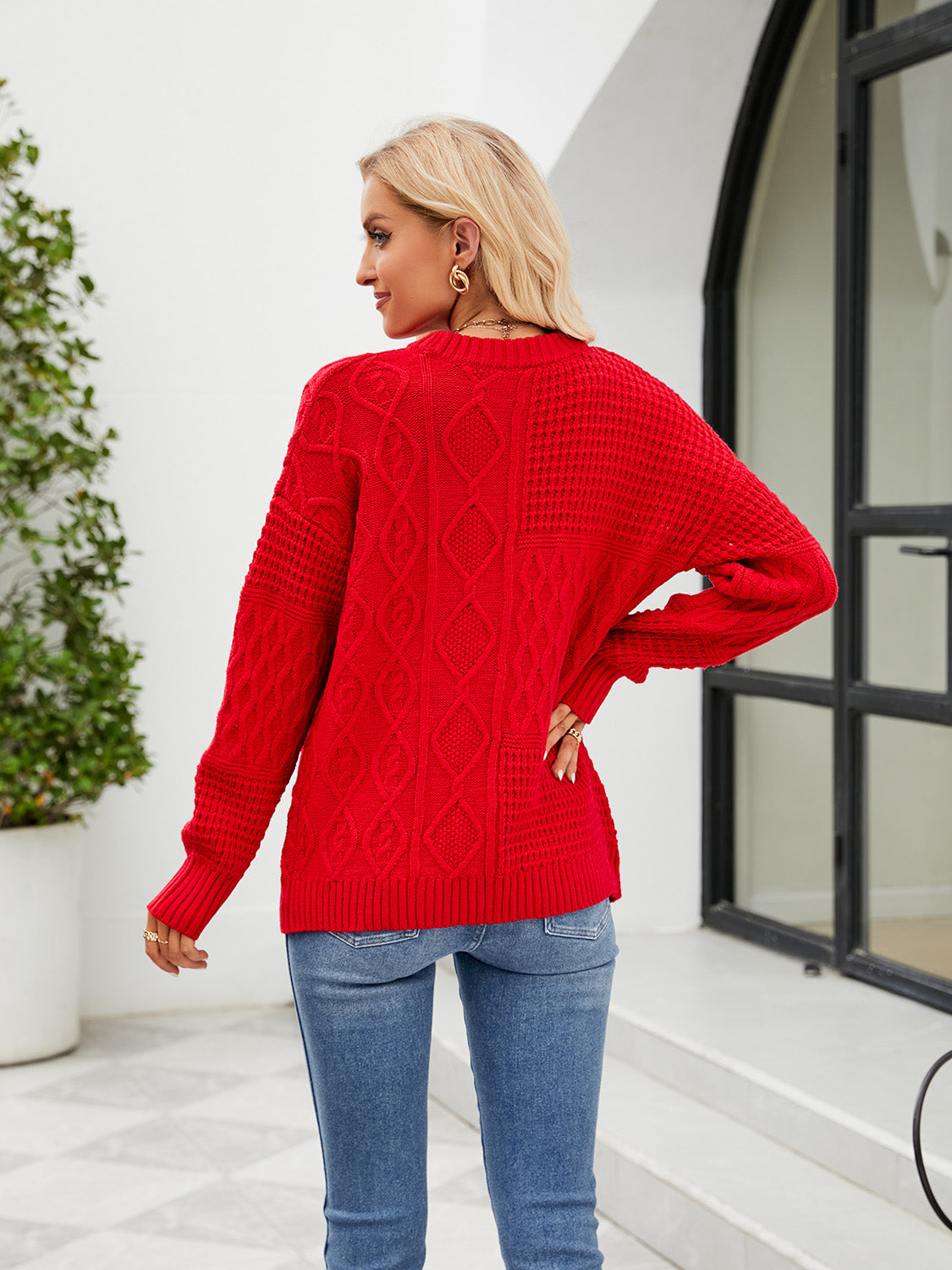 Jules Valmont — Round Neck Dropped Shoulder Sweater, alternate view 2