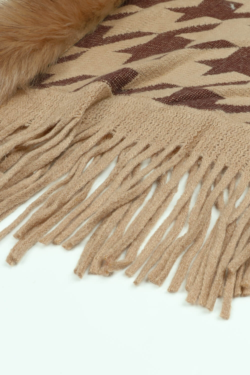 Jules Versailles — Houndstooth Fringe Hem Poncho, alternate view 10