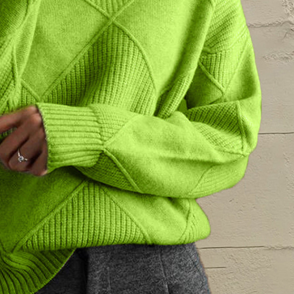 Emery Rivière — Geometric Turtleneck Long Sleeve Sweater, alternate view 11