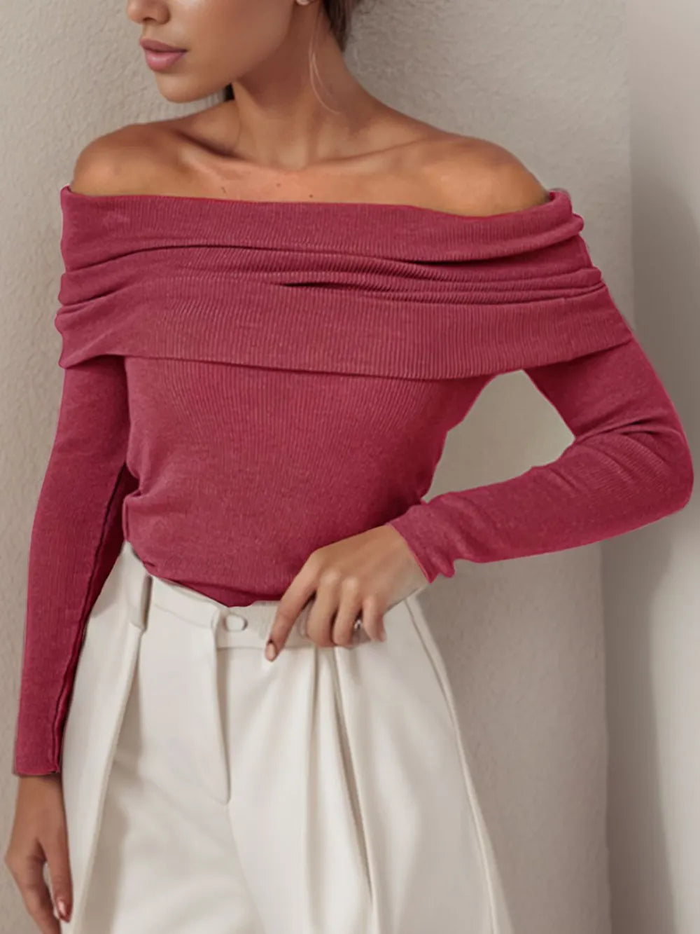 Lior Rousseau — Off-Shoulder Long Sleeve Sweater, alternate view 2
