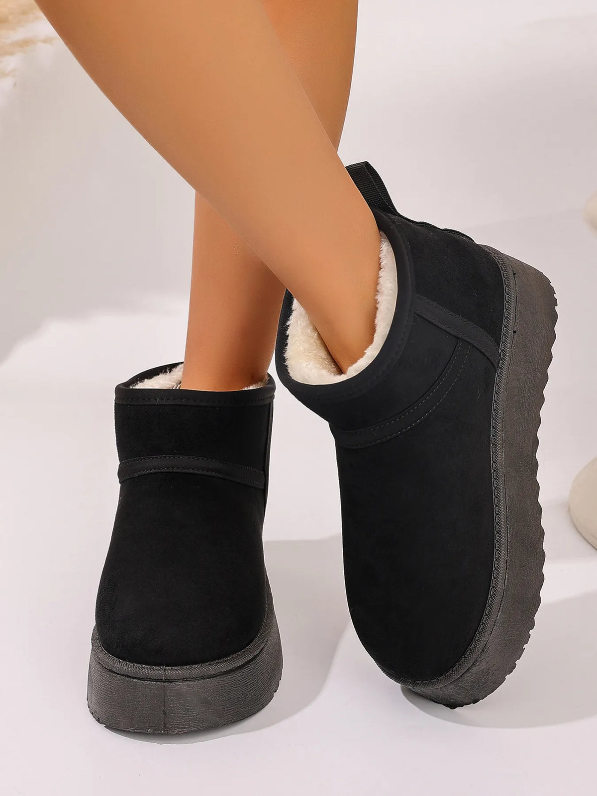 Ocean Bellini — Platform Winter Ankle Boots with Cozy Fleece Lining Fashion Footwear, alternate view 5