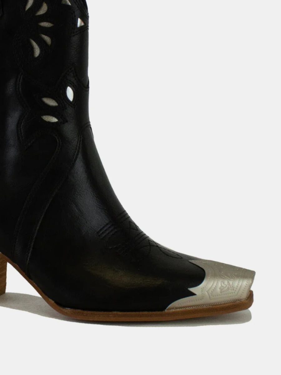 Beast Fashion Cut-Out Floral Embroidery Boots - Opulent Empire