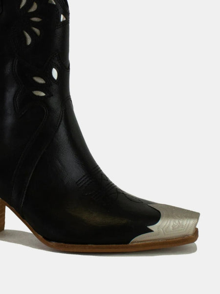 Beast Fashion Cut-Out Floral Embroidery Boots - Opulent Empire