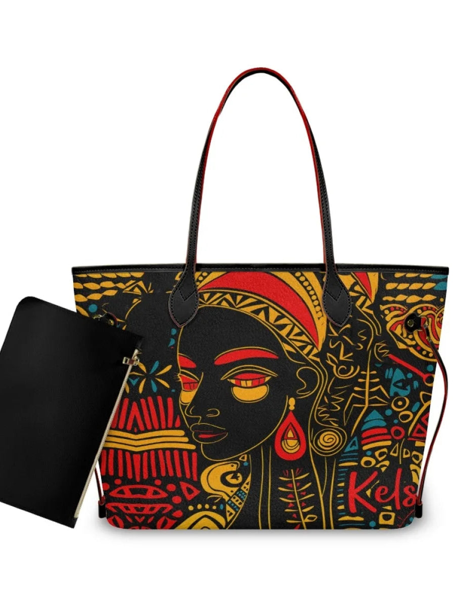 African Girls™ | Large Leather Tote Bags - Opulent Empire