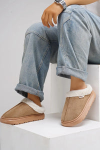 Blaise Allegra — Furry Round Toe Platform Slippers Fashion Footwear