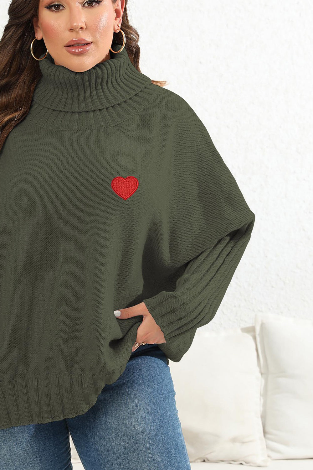 Winter Moreau — Plus Size Turtle Neck Long Sleeve Sweater, alternate view 12