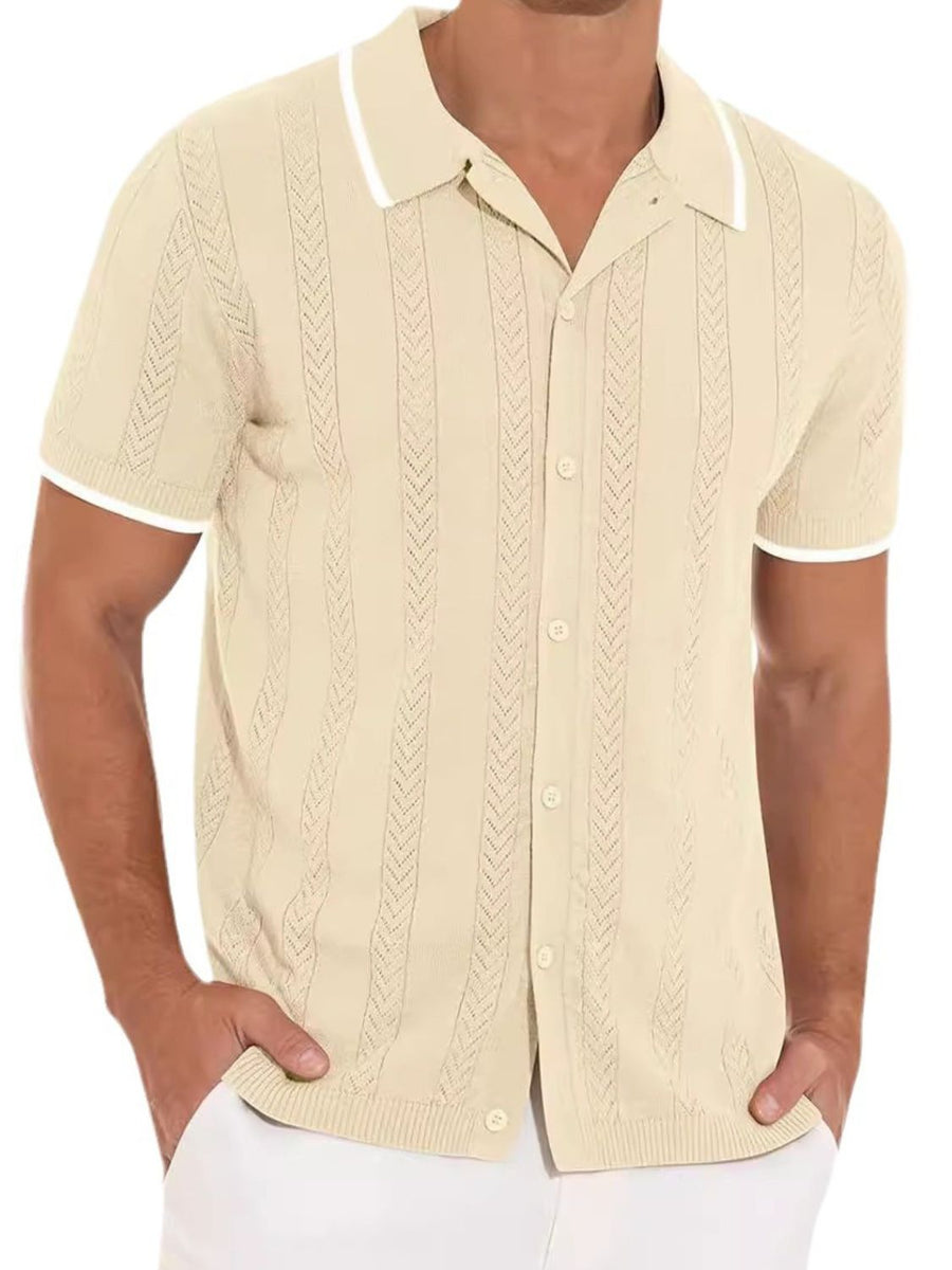 Augustin — Men's Full Size Button Down Short Sleeve Shirt Plus Size, alternate view 2