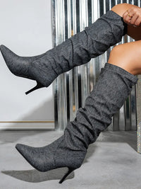 Sol Marino — Point Toe Stiletto Boots Fashion Footwear