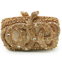 Python Diamond-studded Dinner Bag Magnetic Clasp Chain Clutch