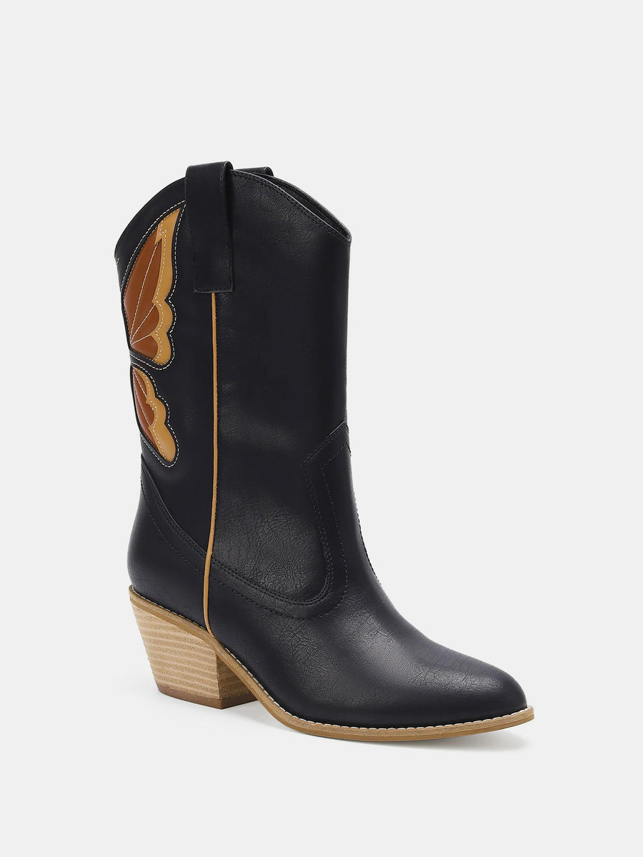 Beast Fashion Butterfly Cut Detail Point Toe Boots - Opulent Empire