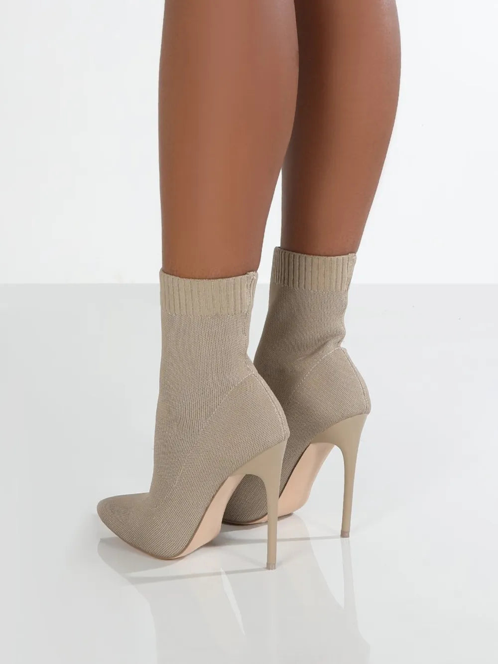 Wren Fiorenza — Mesh Point Toe Stiletto Boots Fashion Footwear, alternate view 5