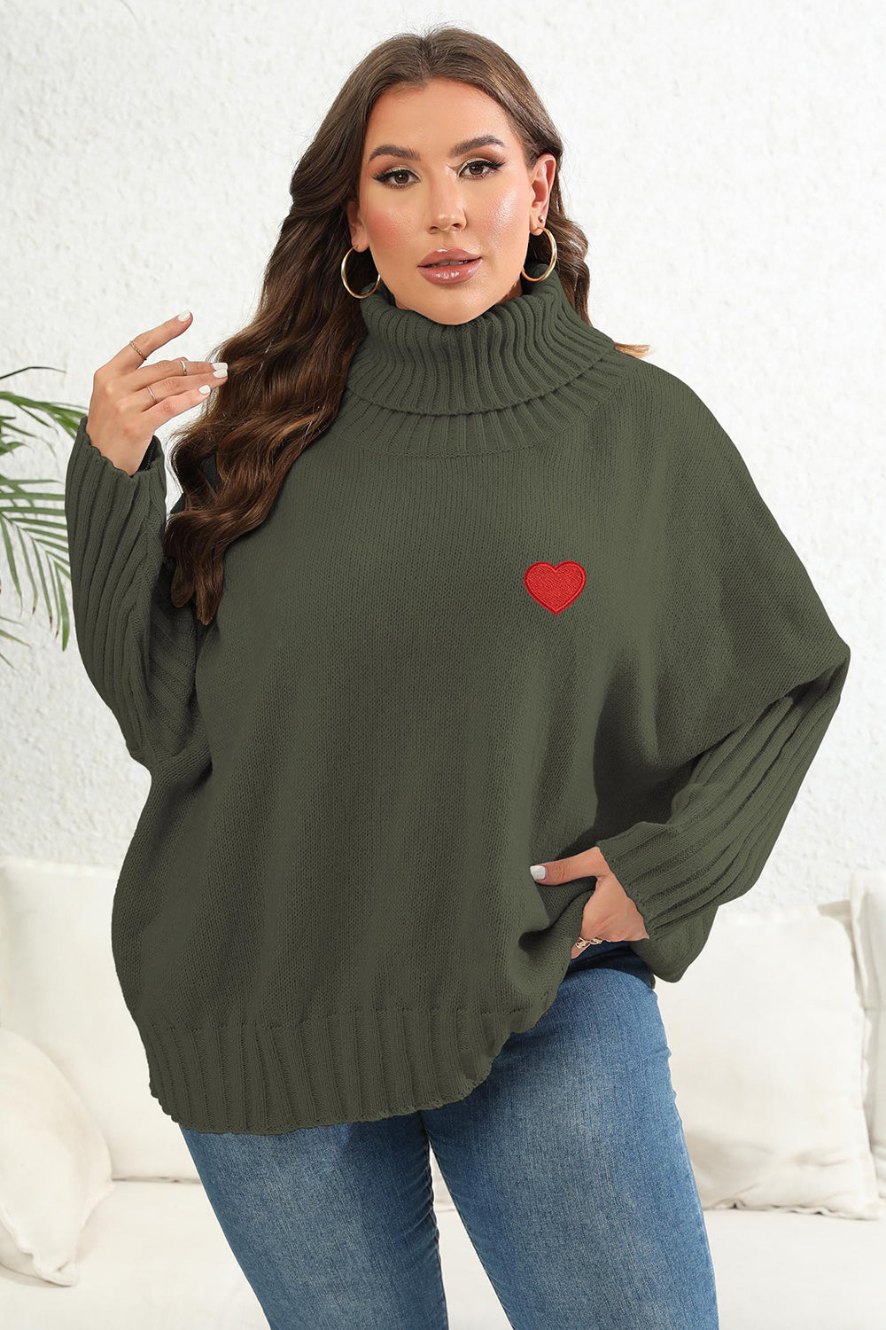 Winter Moreau — Plus Size Turtle Neck Long Sleeve Sweater, alternate view 10