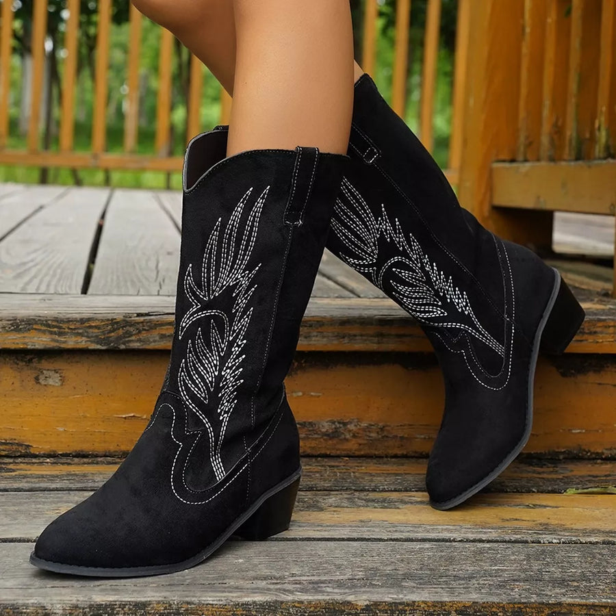 Ciel Sorrento — Point Toe Block Heels Boots Fashion Footwear, alternate view 2