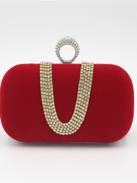 Verona Diamond Velvet Clutch