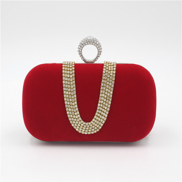 Verona Diamond Velvet Clutch