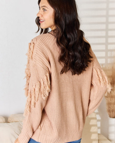 And The Why Tassel Detail Long Sleeve Sweater - Opulent EmpireAnd The Why Tassel Detail Long Sleeve SweaterOpulent Empire