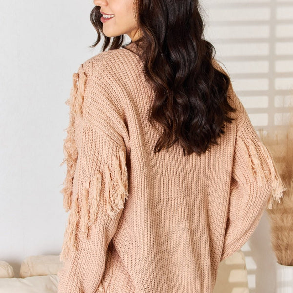 And The Why Tassel Detail Long Sleeve Sweater - Opulent EmpireAnd The Why Tassel Detail Long Sleeve SweaterOpulent Empire