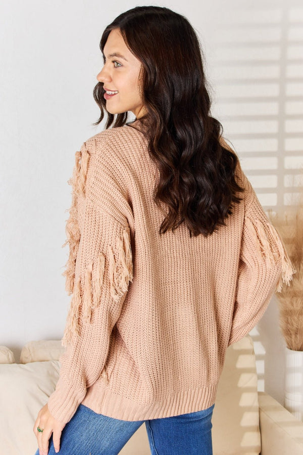 And The Why Tassel Detail Long Sleeve Sweater - Opulent EmpireAnd The Why Tassel Detail Long Sleeve SweaterOpulent Empire