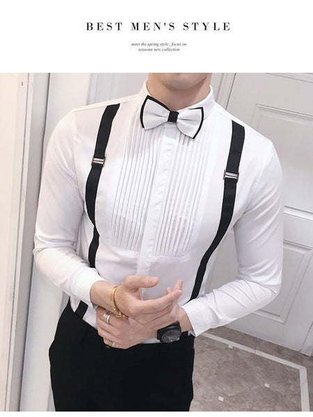 Autumn New Men'S Pull Strap Long-Sleeved Shirts Men'S Formal Shirts Groomsmen Clothes Bar Overalls - Opulent EmpireAutumn New Men'S Pull Strap Long-Sleeved Shirts Men'S Formal Shirts Groomsmen Clothes Bar OverallsOpulent EmpireClothing