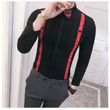 Autumn New Men'S Pull Strap Long-Sleeved Shirts Men'S Formal Shirts Groomsmen Clothes Bar Overalls - Opulent EmpireAutumn New Men'S Pull Strap Long-Sleeved Shirts Men'S Formal Shirts Groomsmen Clothes Bar OverallsOpulent EmpireClothing