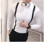 Autumn New Men'S Pull Strap Long-Sleeved Shirts Men'S Formal Shirts Groomsmen Clothes Bar Overalls - Opulent EmpireAutumn New Men'S Pull Strap Long-Sleeved Shirts Men'S Formal Shirts Groomsmen Clothes Bar OverallsOpulent EmpireClothing