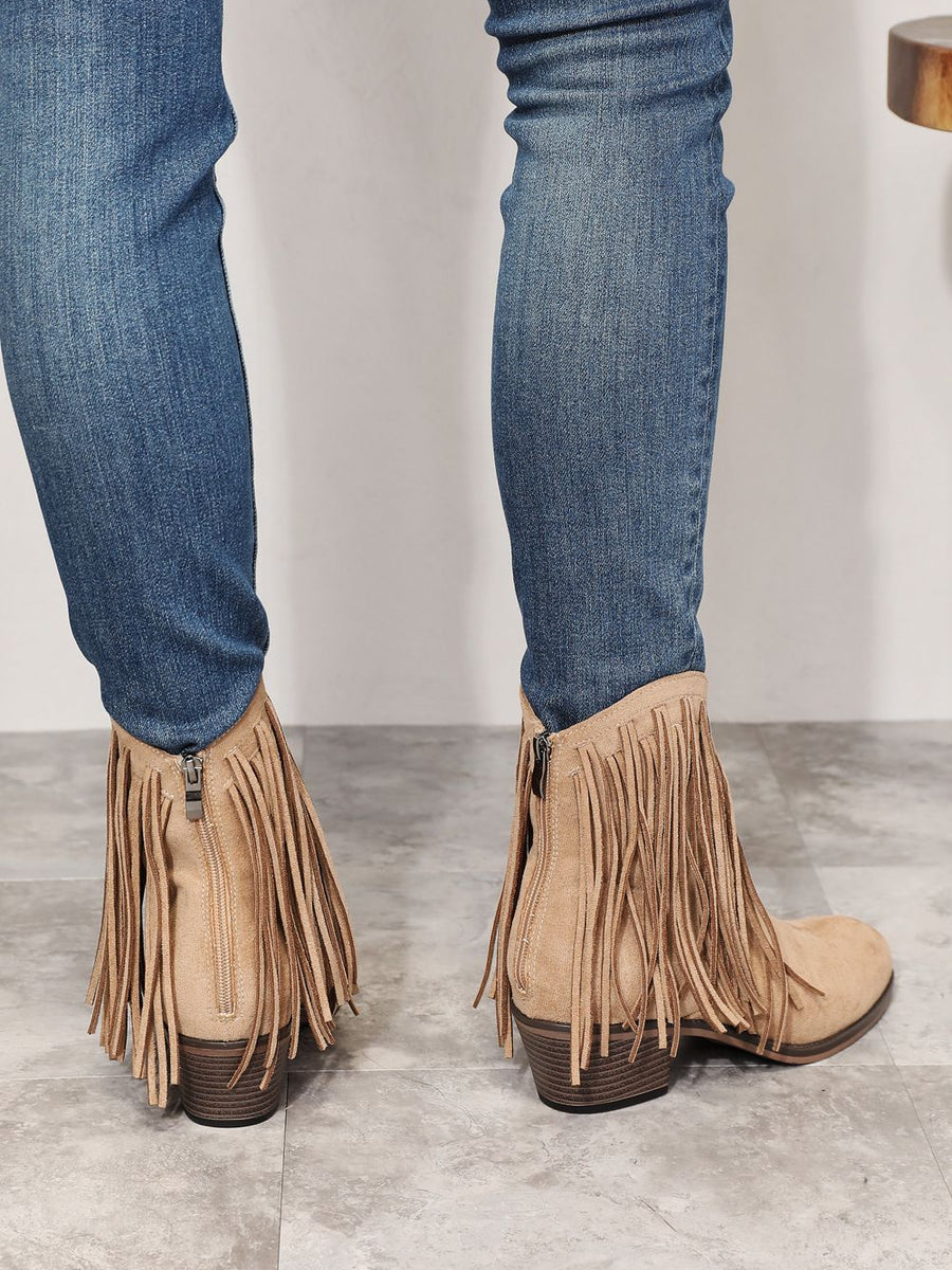 Legend Women's Fringe Cowboy Western Ankle Boots - Opulent Empire