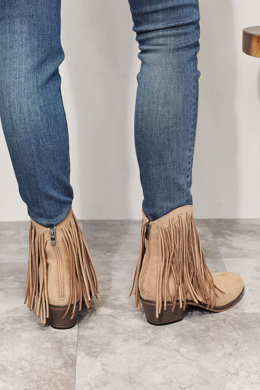 Honorine Montclair — Legend Women's Fringe Cowboy Western Ankle Boots Khaki Women's Fashion Footwear, alternate view 5