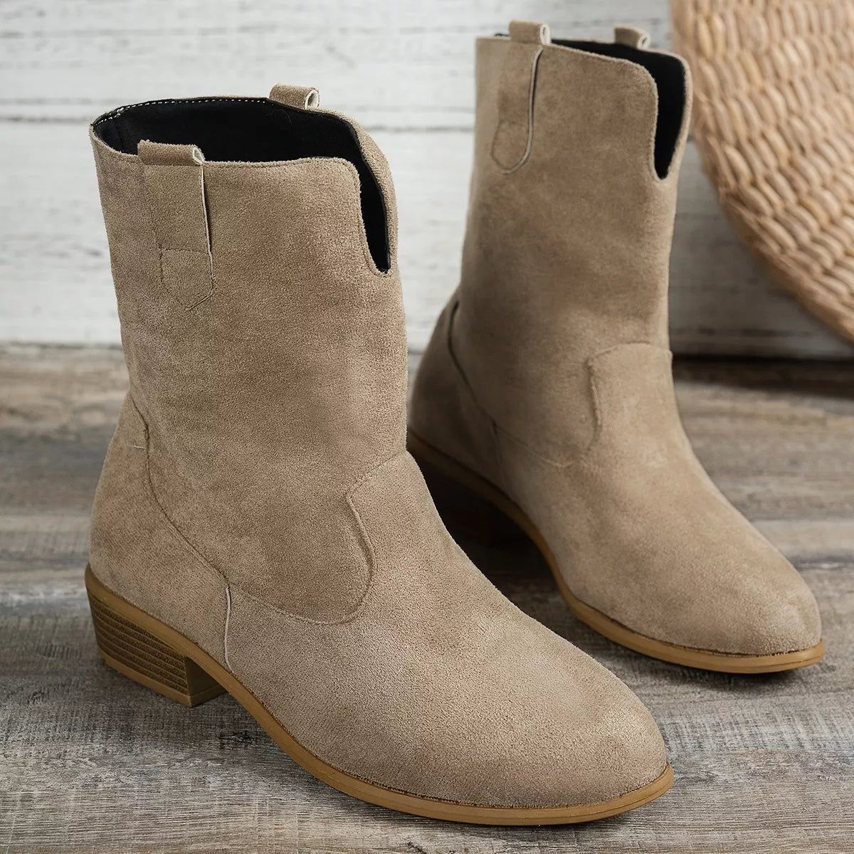 Lior Marino — Suede Block Heel Western Boots, alternate view 6