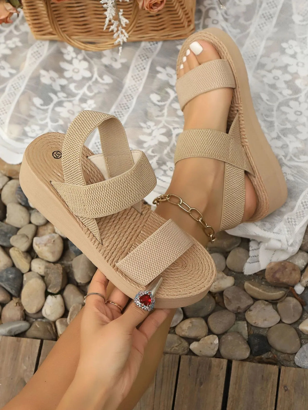 Sasha Bellini — Leopard Open Toe Wedge Sandals Fashion Footwear, alternate view 9