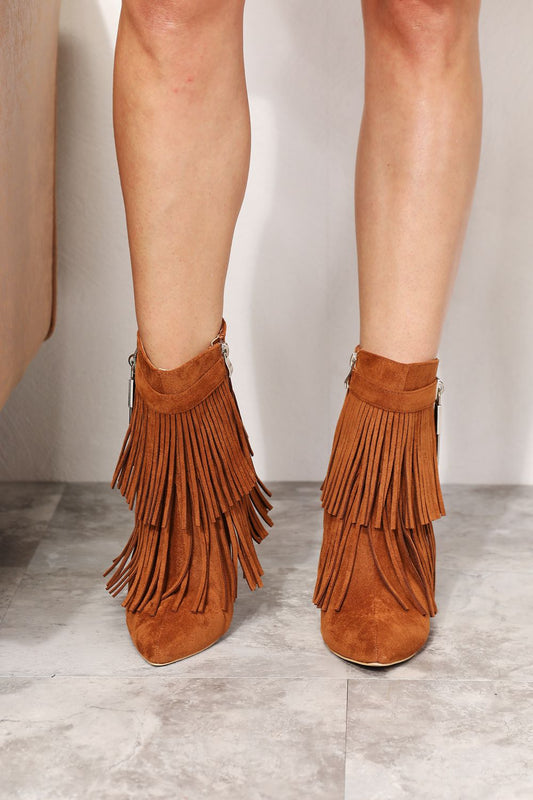 Legend Women's Tassel Wedge Heel Ankle Booties - Opulent Empire