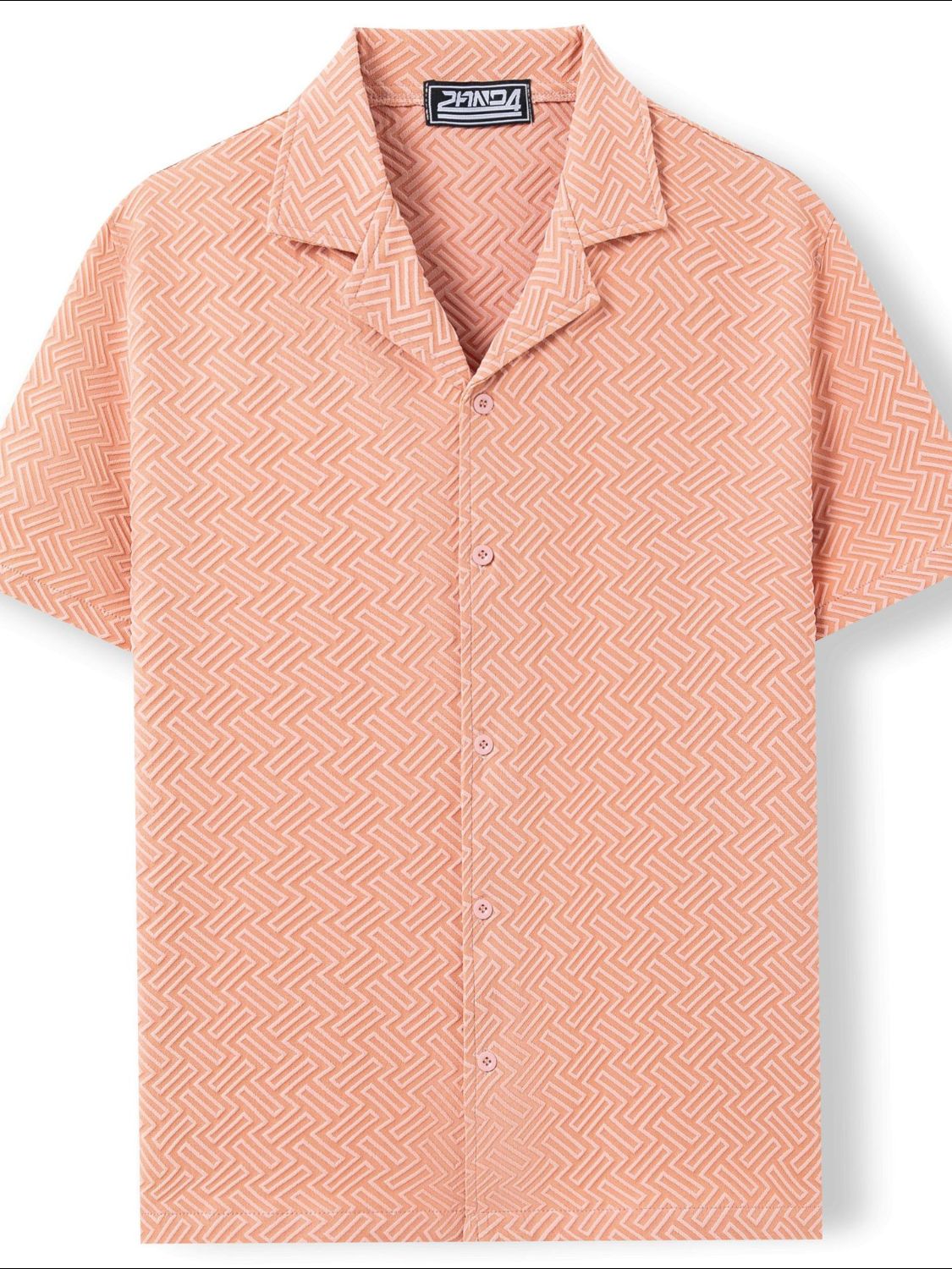 Henrik — Men's Plus Size Button Down Short Sleeve Shirt, alternate view 3