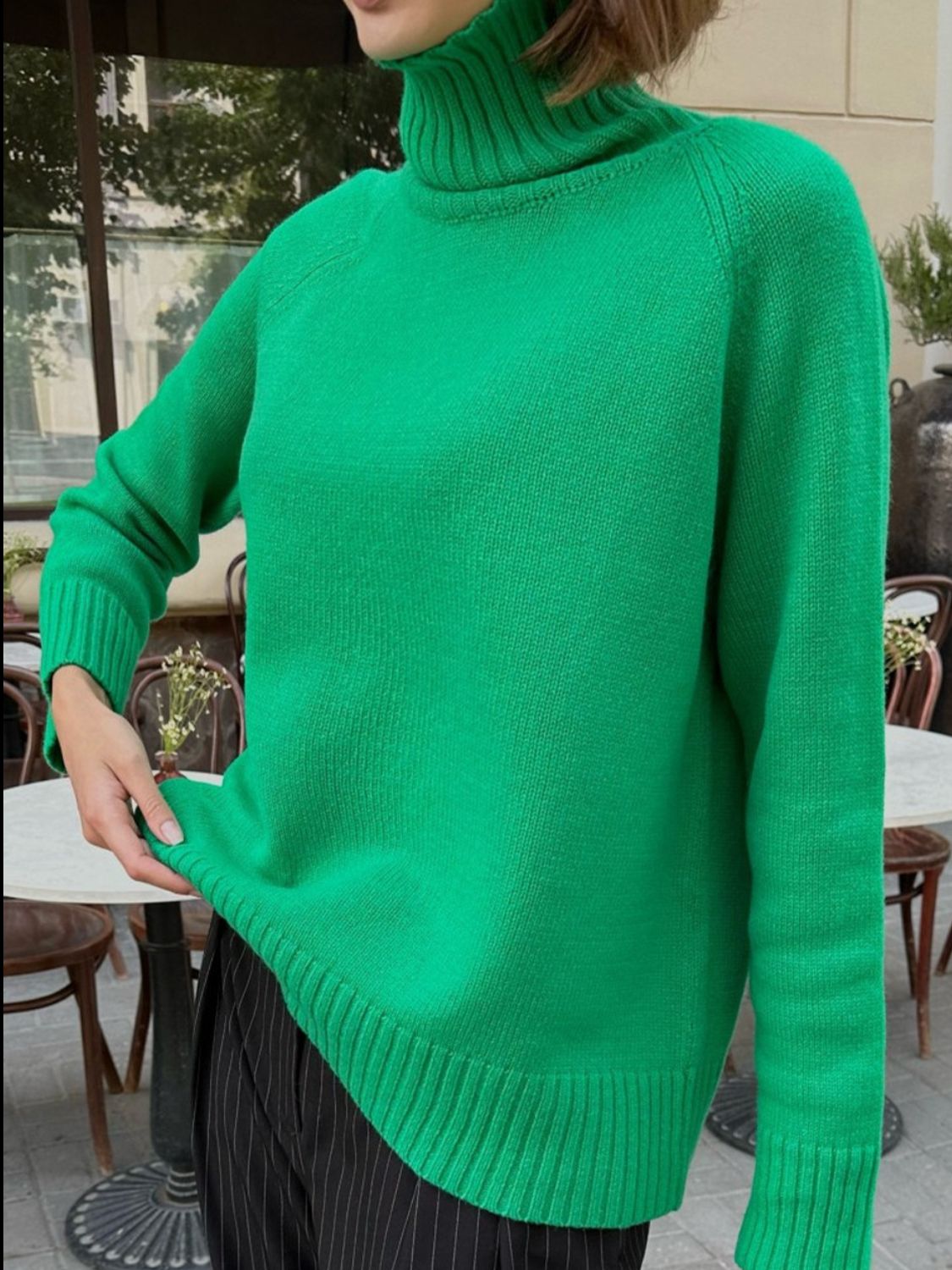 Indigo Moreau — Turtle Neck Raglan Sleeve Sweater, alternate view 16