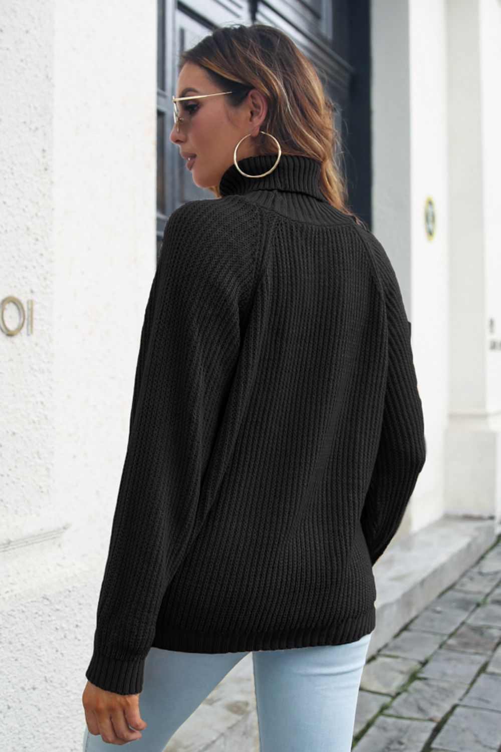 Sage Rousseau — Turtleneck Rib-Knit Sweater, alternate view 6