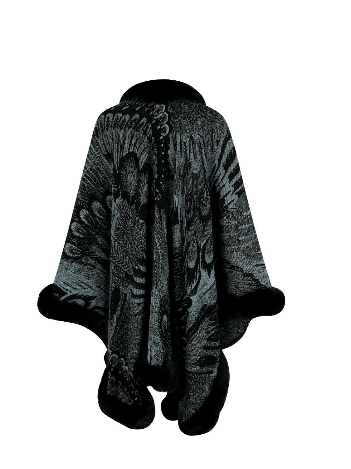 Dove Versailles — Printed Open Front Poncho, alternate view 6