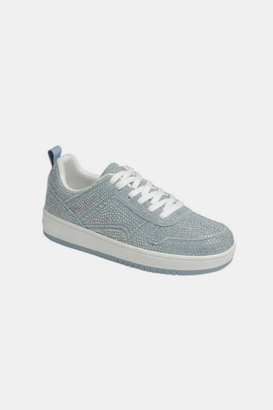 Forever Link Rhinestone Platform Flat Sneakers - Opulent Empire