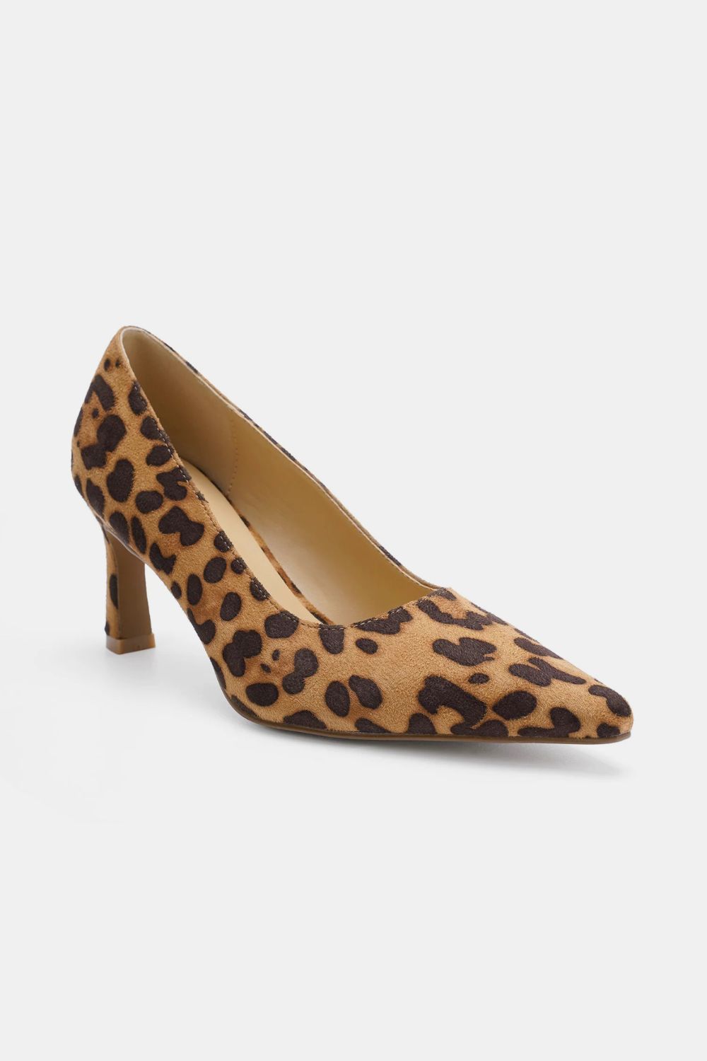 Cove Montclair — Beast Fashion Faux Suede Leopard Point Toe Pumps Leopard Fashion Footwear, alternate view 3