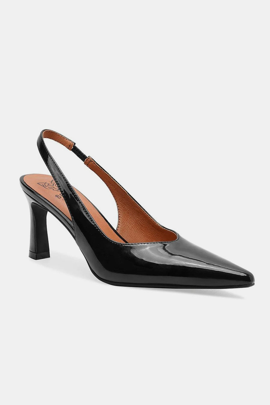 Blaise Beaumont — Beast Fashion Faux Leather Point Toe Slingback Pumps Black Fashion Footwear, alternate view 2
