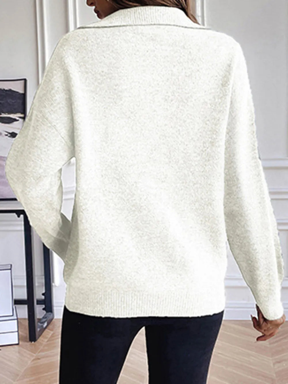 Lior Moreau — Half Zip Dropped Shoulder Sweater, alternate view 6